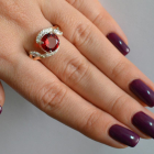 Срібна каблучка з золотими вставками