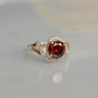 Срібна каблучка з золотими вставками