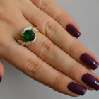 Срібна каблучка з золотими вставками