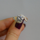 Срібна каблучка з золотими вставками