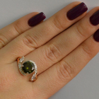 Срібна каблучка з золотими вставками