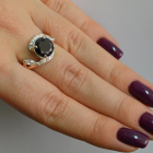 Срібна каблучка з золотими вставками