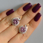 Срібні сережки з золотими вставками