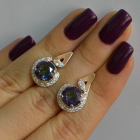 Срібні сережки з золотими вставками