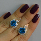 Срібні сережки з золотими вставками