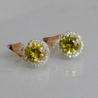 Срібні сережки з золотими вставками