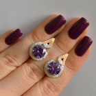 Срібні сережки з золотими вставками