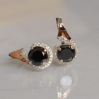 Срібні сережки з золотими вставками