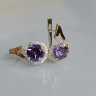 Срібні сережки з золотими вставками