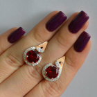 Срібні сережки з золотими вставками