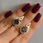 Срібні сережки з золотими вставками