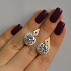 Срібні сережки з золотими вставками