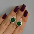 Срібні сережки з золотими вставками