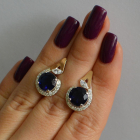 Срібні сережки з золотими вставками