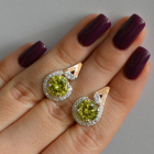 Срібні сережки з золотими вставками