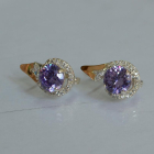 Срібні сережки з золотими вставками