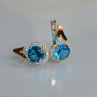 Срібні сережки з золотими вставками