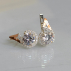 Срібні сережки з золотими вставками