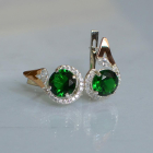 Срібні сережки з золотими вставками