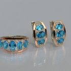 Срібний набір з золотими пластинами