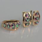 Срібний набір з золотими пластинами