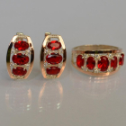 Срібний набір з золотими пластинами