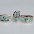 Срібний набір з золотими пластинами