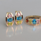 Срібний набір з золотими пластинами