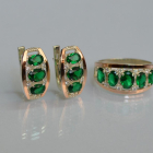 Срібний набір з золотими пластинами