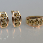 Срібний набір з золотими пластинами