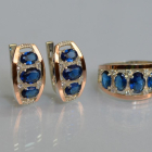 Срібний набір з золотими пластинами