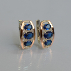 Срібні сережки з золотими вставками