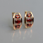 Срібні сережки з золотими вставками