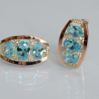 Срібні сережки з золотими вставками