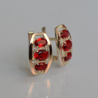 Срібні сережки з золотими вставками