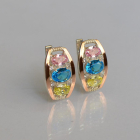 Срібні сережки з золотими вставками