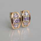 Срібні сережки з золотими вставками