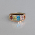 Срібна каблучка з золотими вставками