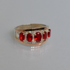 Срібна каблучка з золотими вставками