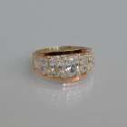 Срібна каблучка з золотими вставками