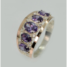 Срібна каблучка з золотими вставками