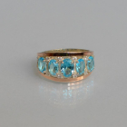 Срібна каблучка з золотими вставками