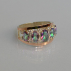 Срібна каблучка з золотими вставками