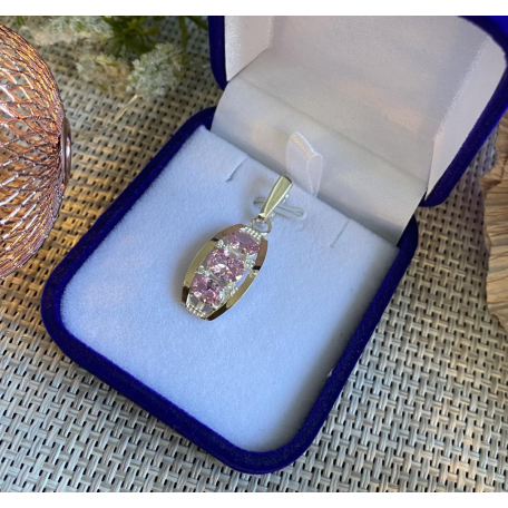 Серебряная подвеска с золотими вставками