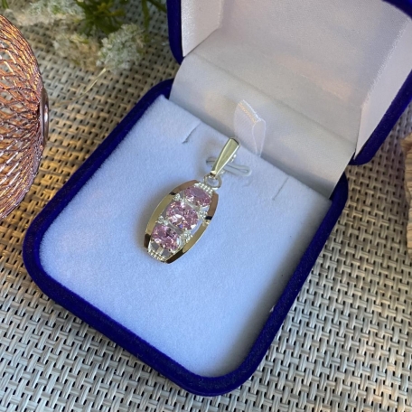 Срібна підвіска з пластинами золота