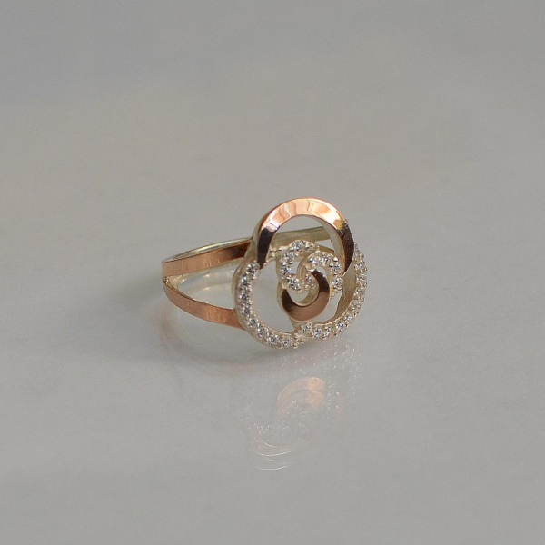 Срібний набір з золотими пластинами