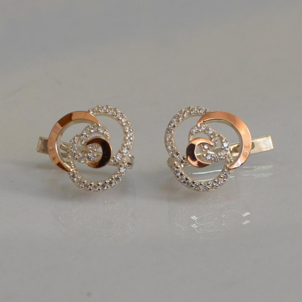 Срібний набір з золотими пластинами