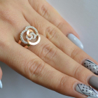 Срібний набір з золотими пластинами