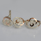 Срібний набір з золотими пластинами