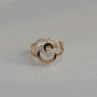 Срібна каблучка з золотими вставками